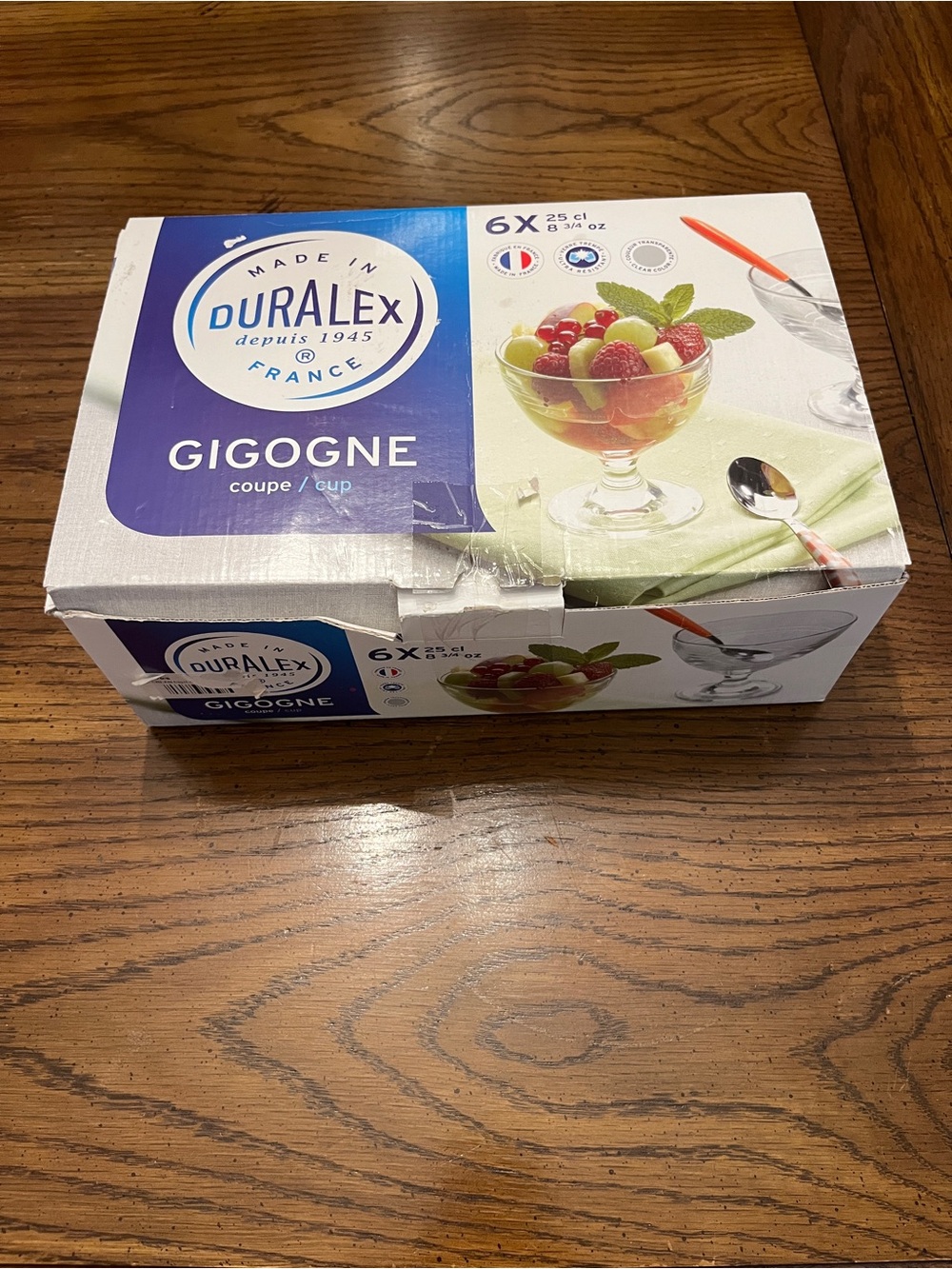 Duralex Picardie Le Gigogne Ice Cream Cups, Set of 6